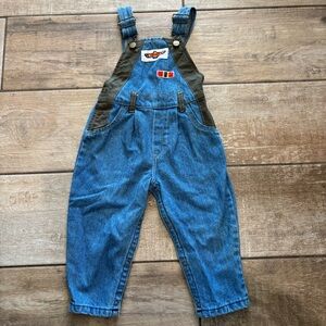 Y2K Vintage Jean 100% cotton US Air Force Patches Overalls Boys size 24 months